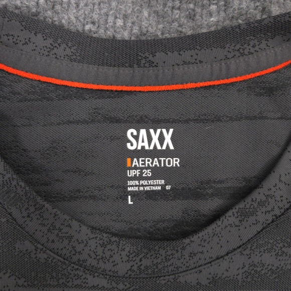 SAXX Aerator Shirt Mens Large Gray Camo Performance Running Hiking Long Sleeve - Picture 7 of 8